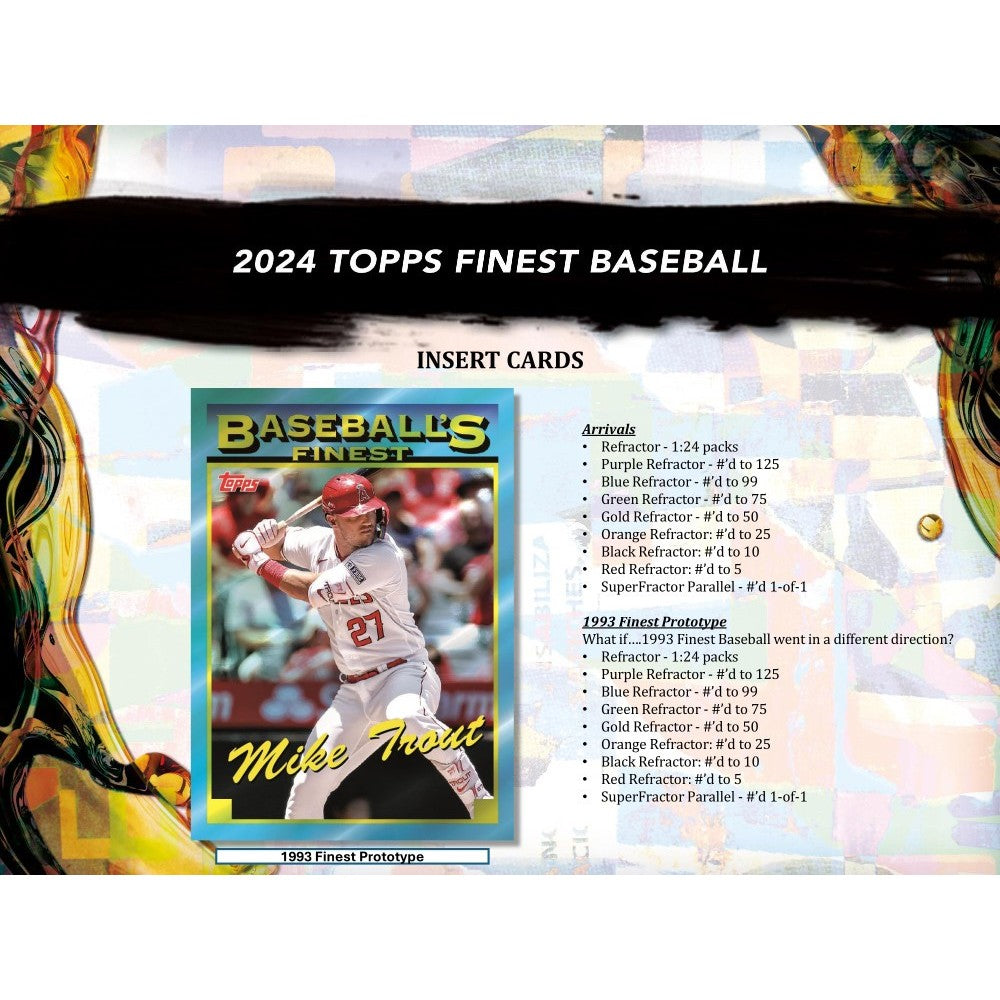 Topps 2024 Finest Baseball Trading Card Hobby Box
