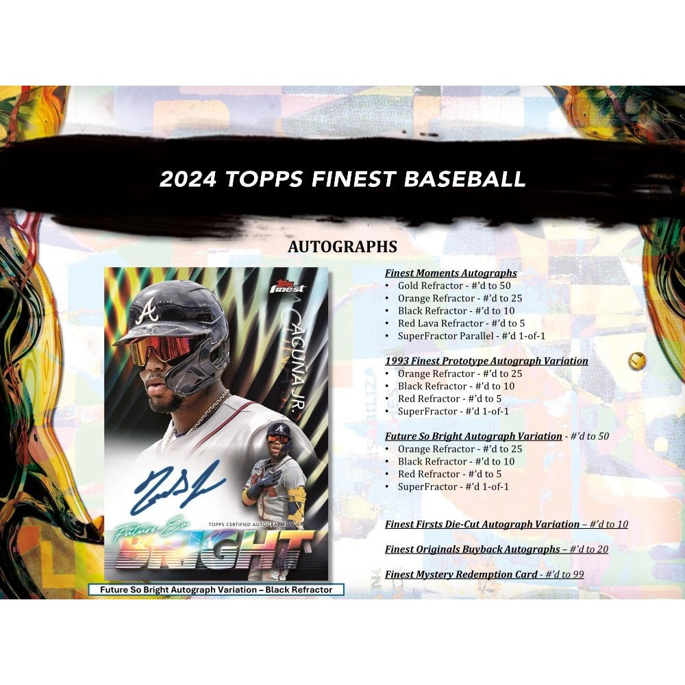 Topps 2024 Finest Baseball Trading Card Hobby Box