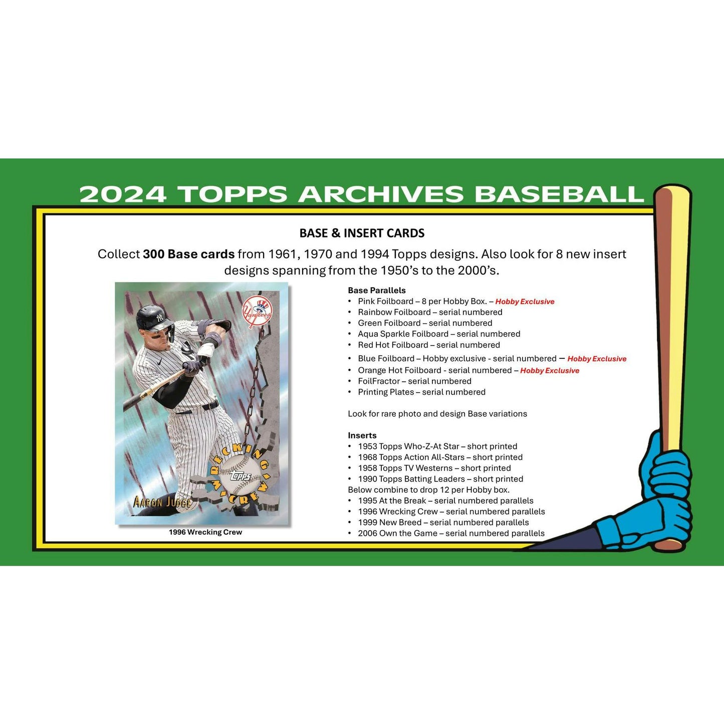 Topps 2024 Archives Baseball Trading Card Hobby Box