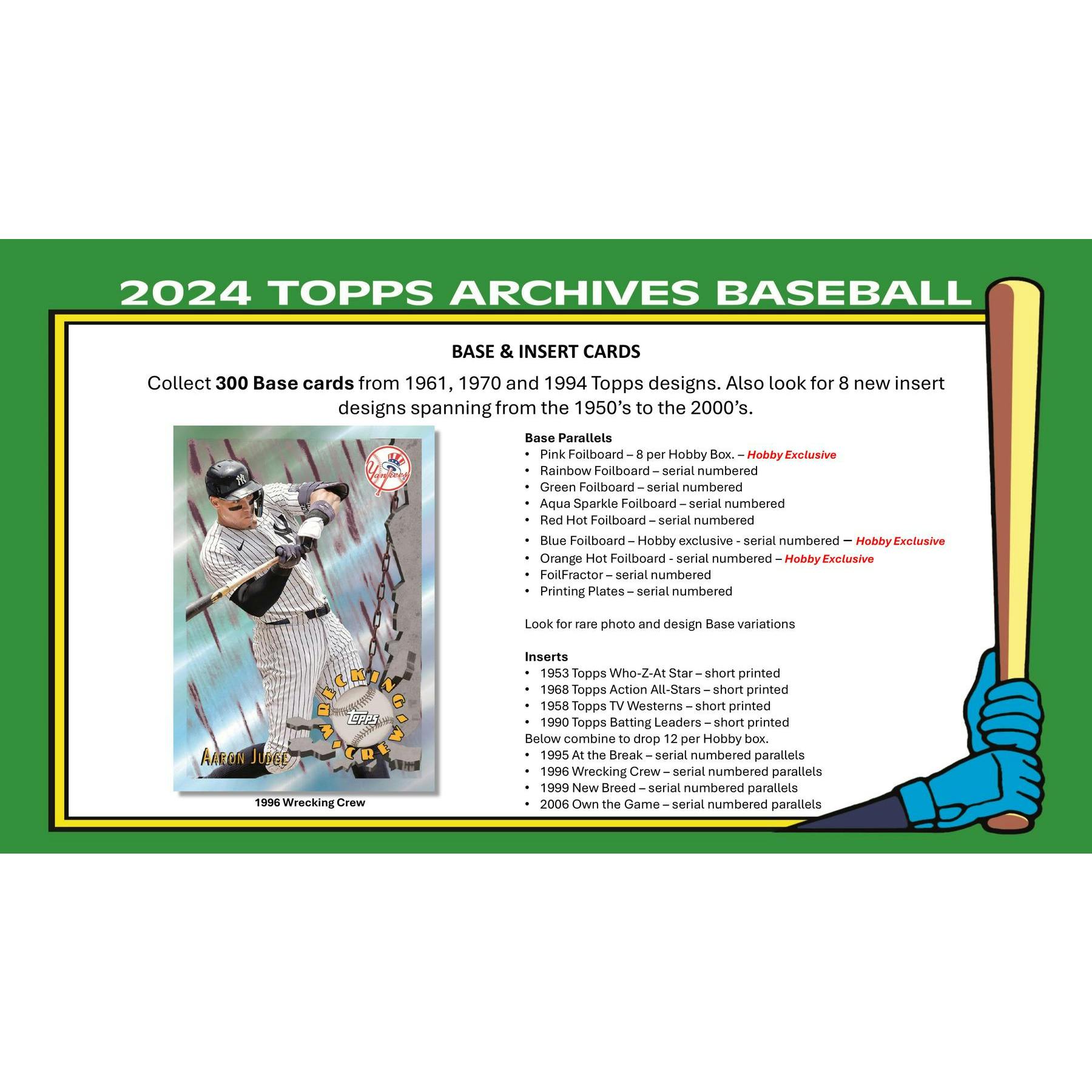 Topps 2024 Archives Baseball Trading Card Hobby Box